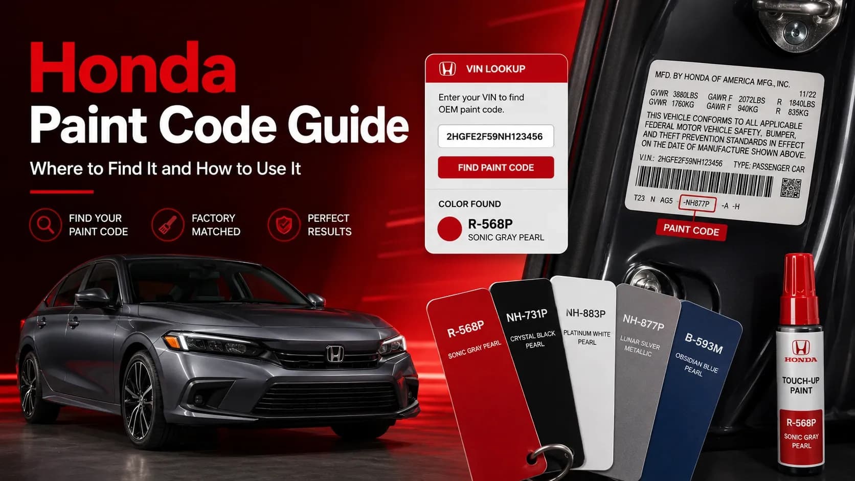 Honda Paint Code Guide: How to Find the Right Color by VIN